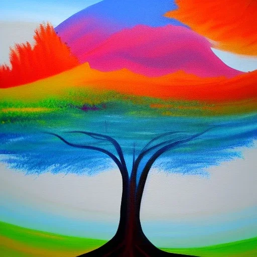 landscape tree painting abstract