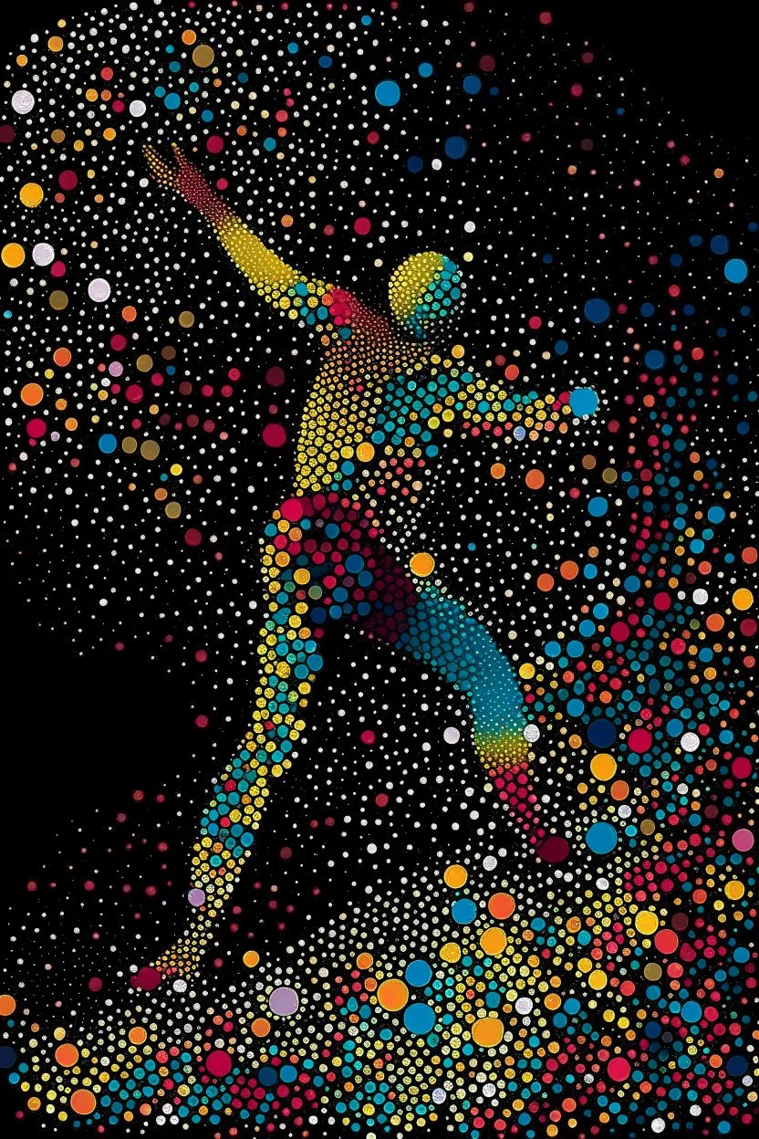 ABSTRACT DOTS DANCING STYLE OF HIROKU OGAI