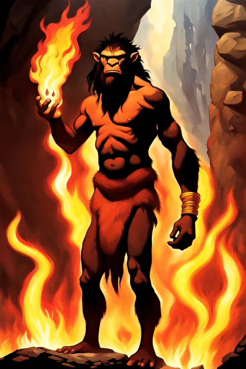 Avatar: The First Firebender, Caveman, Homo Erectus in the Avatar State, ancient, discovery of fire