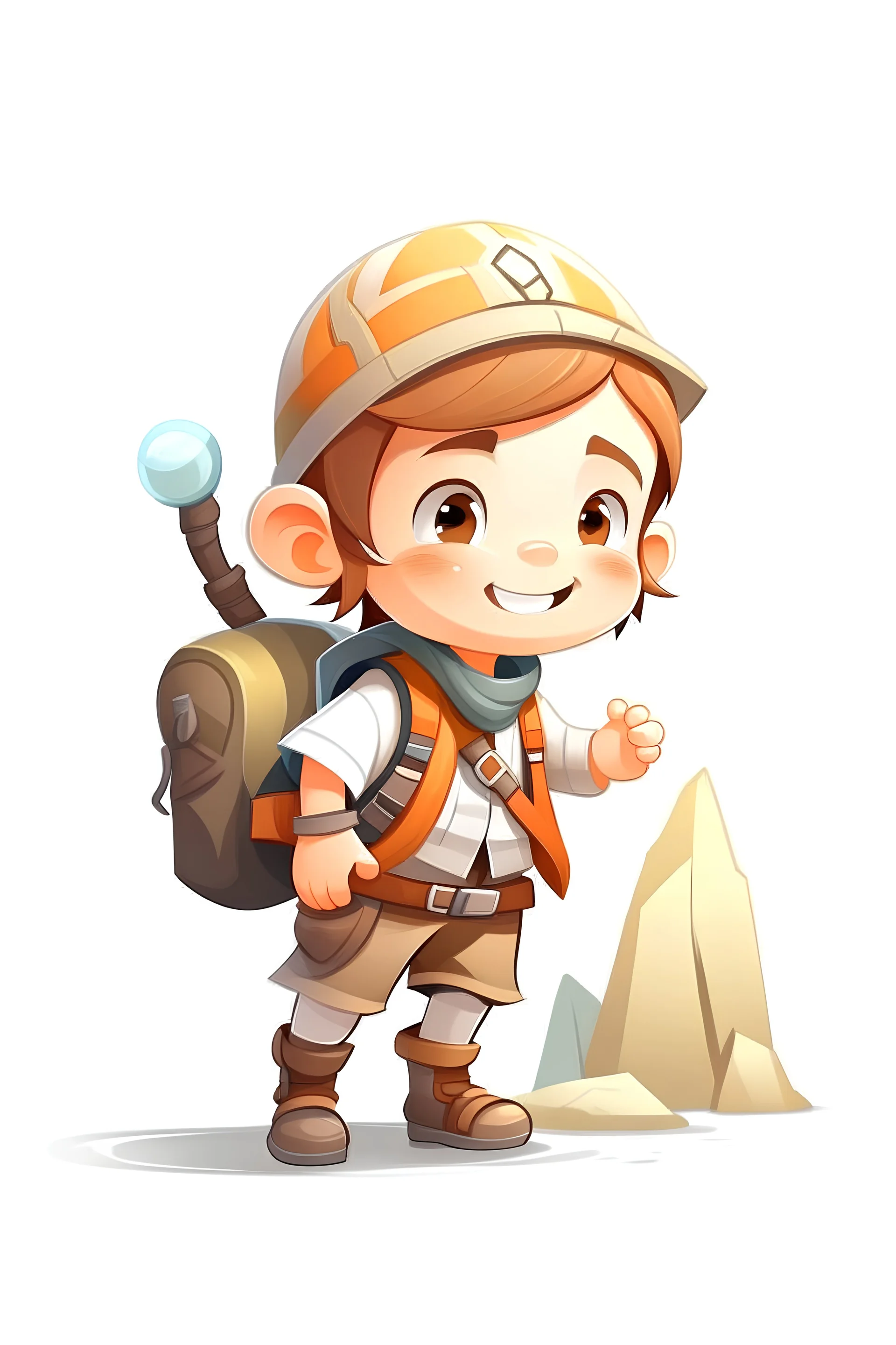 adventurer cute digital style white background in high quality