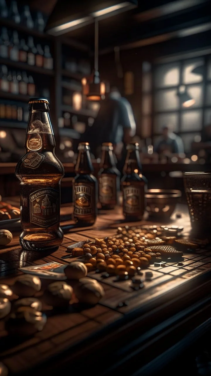 lap filled with beer, cash, sossages, shot on Hasselblad h6d-400c, zeiss prime lens, bokeh like f/0.8, tilt-shift lens 8k, high detail, smooth render, down-light, unreal engine, prize winning