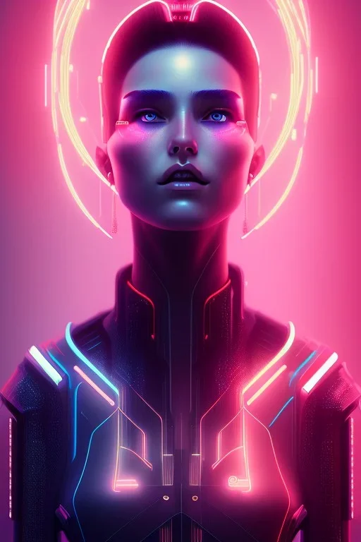 cyberpunk, head, women, portrai, tron