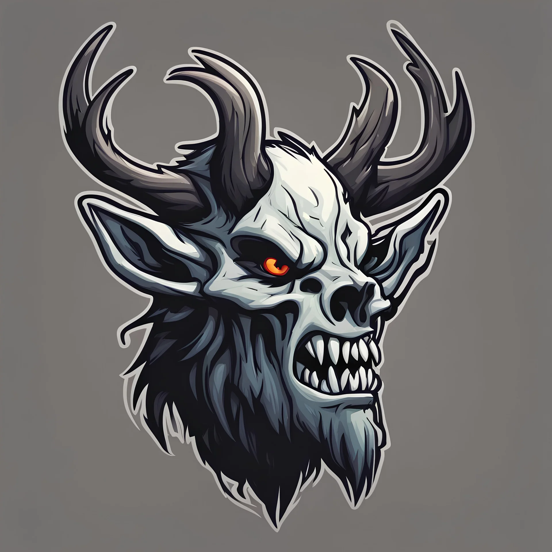 wendigo head logo cartoon side view