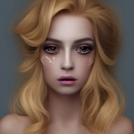 a princess with a lot of makeup and beautiful hair style, dramatic, dramatic lighting, volumetric lighting, hyperrealism, 8k, high quality, photorealistic, lot of details