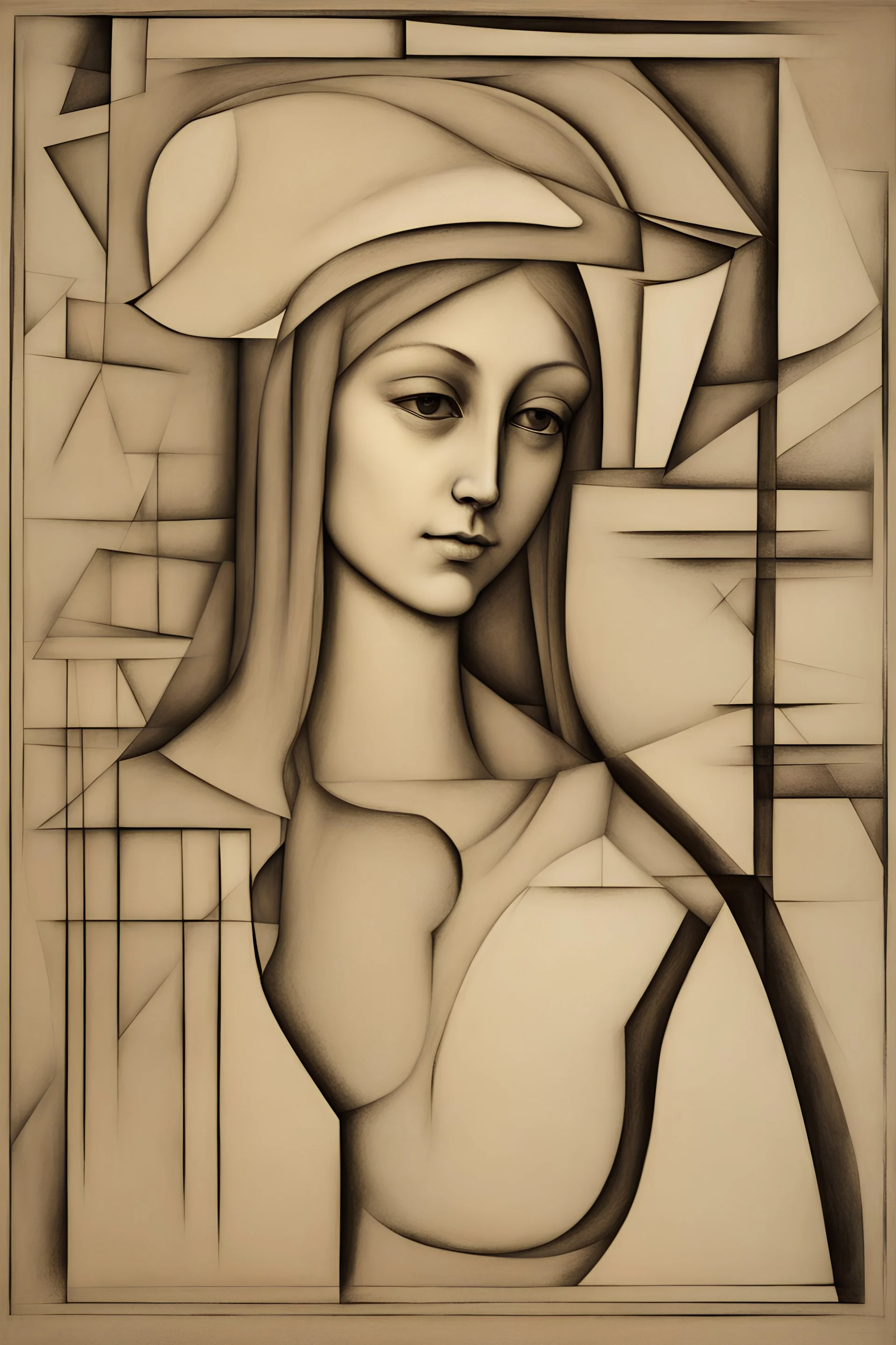 Lady; Leonardo Da Vinci; cubism