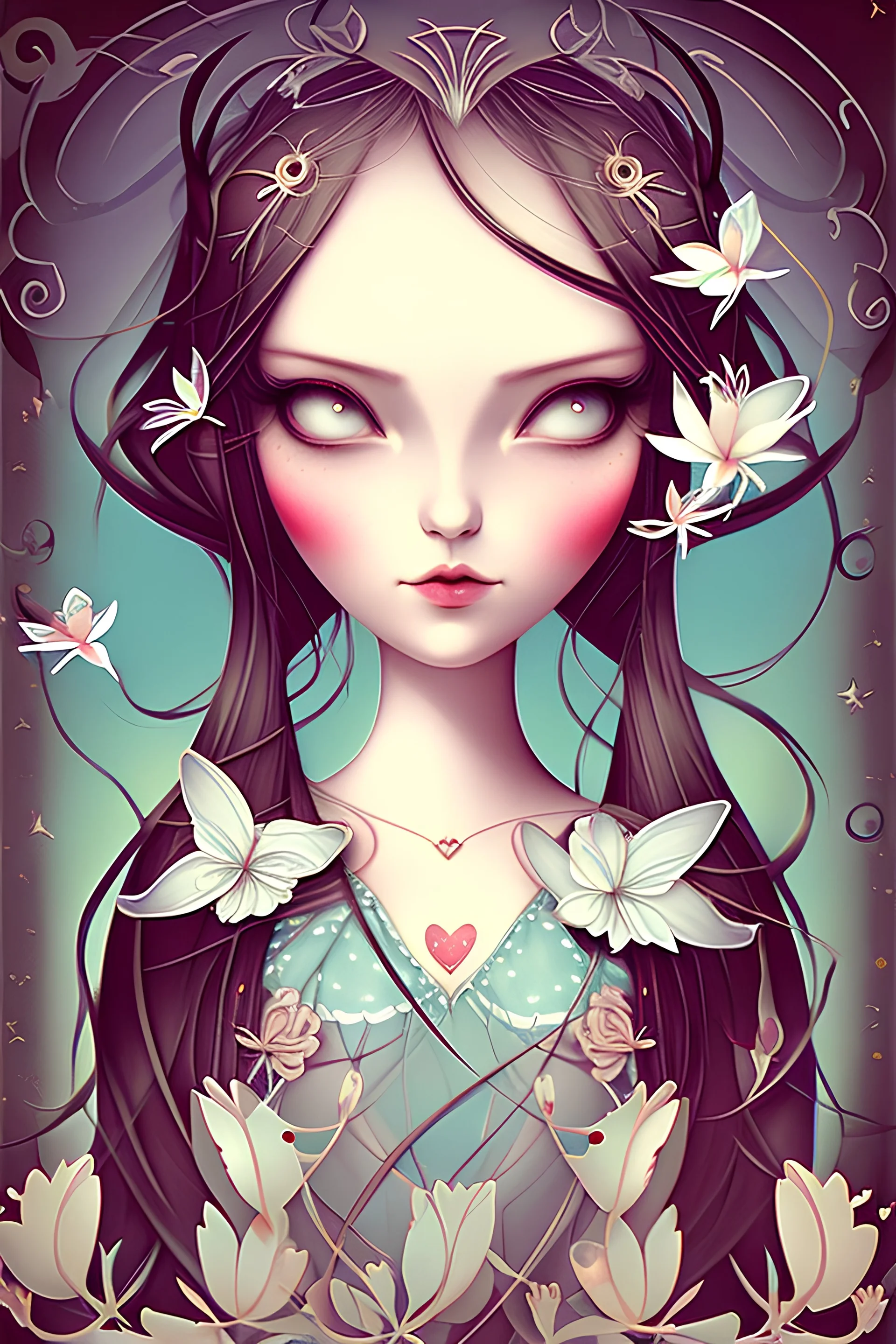 girl alice in wonderland flying in the sky moon jasmine becket griffith