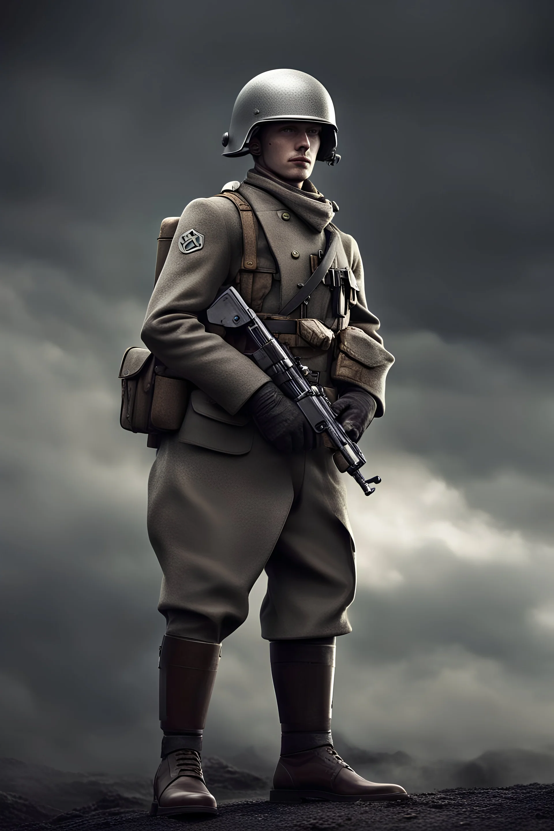 Futuristic WW2 German soldier