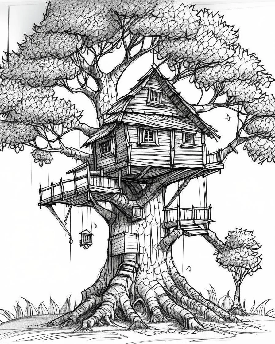 dibujo casa con forma de arbol