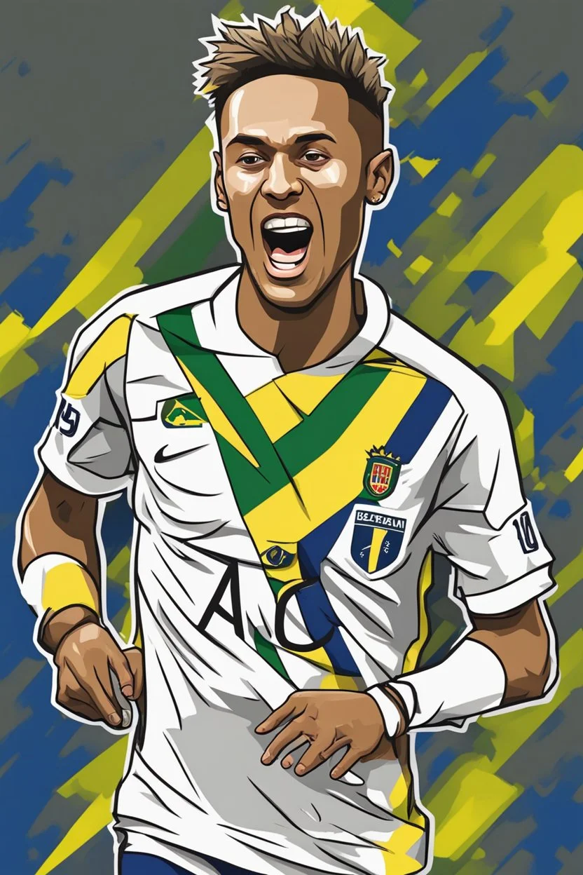 Neymar Brazilian soccer player Carton 2d