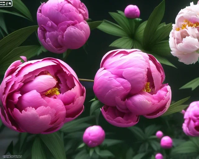 Pink peonies, ultra graphics, RTX, TXXA, SSAO, High quality,hyperrealistic, Super detailed, HDR,4k