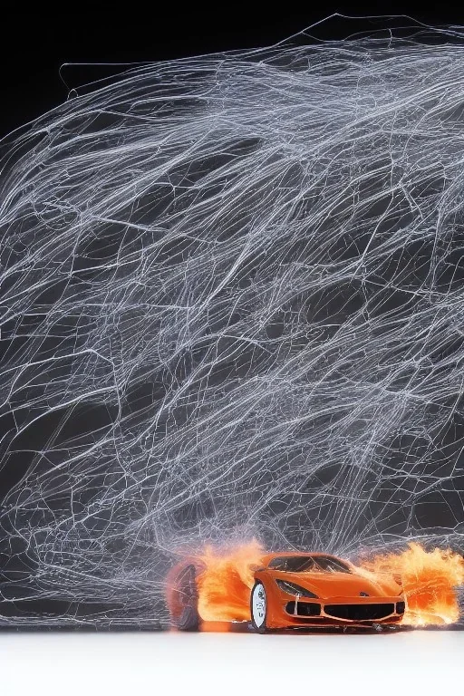 hell demon cars flying pencil fractal fire fire painting art crazy color