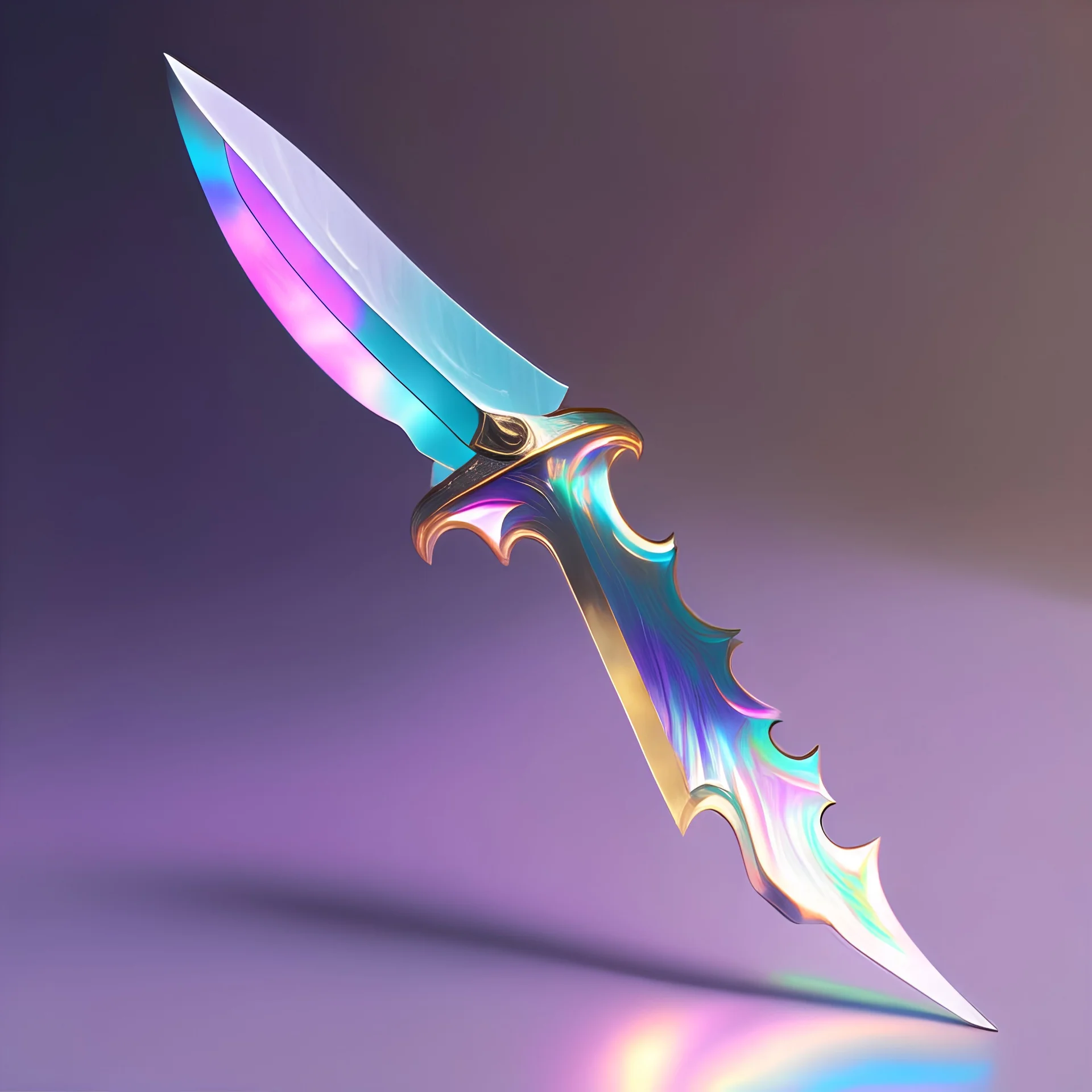 iridescent metallic blade