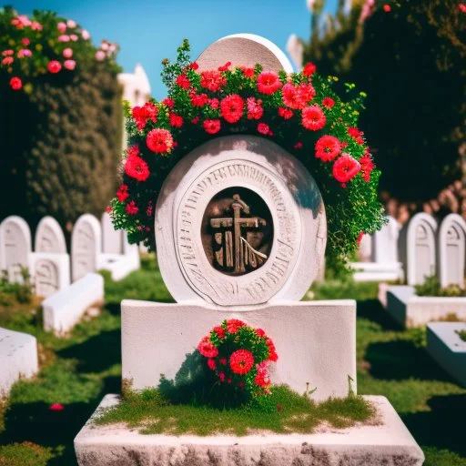 Greek flowered Epitaphios on Good Friday cannon eos r5 35mm f1,8lens detailed image