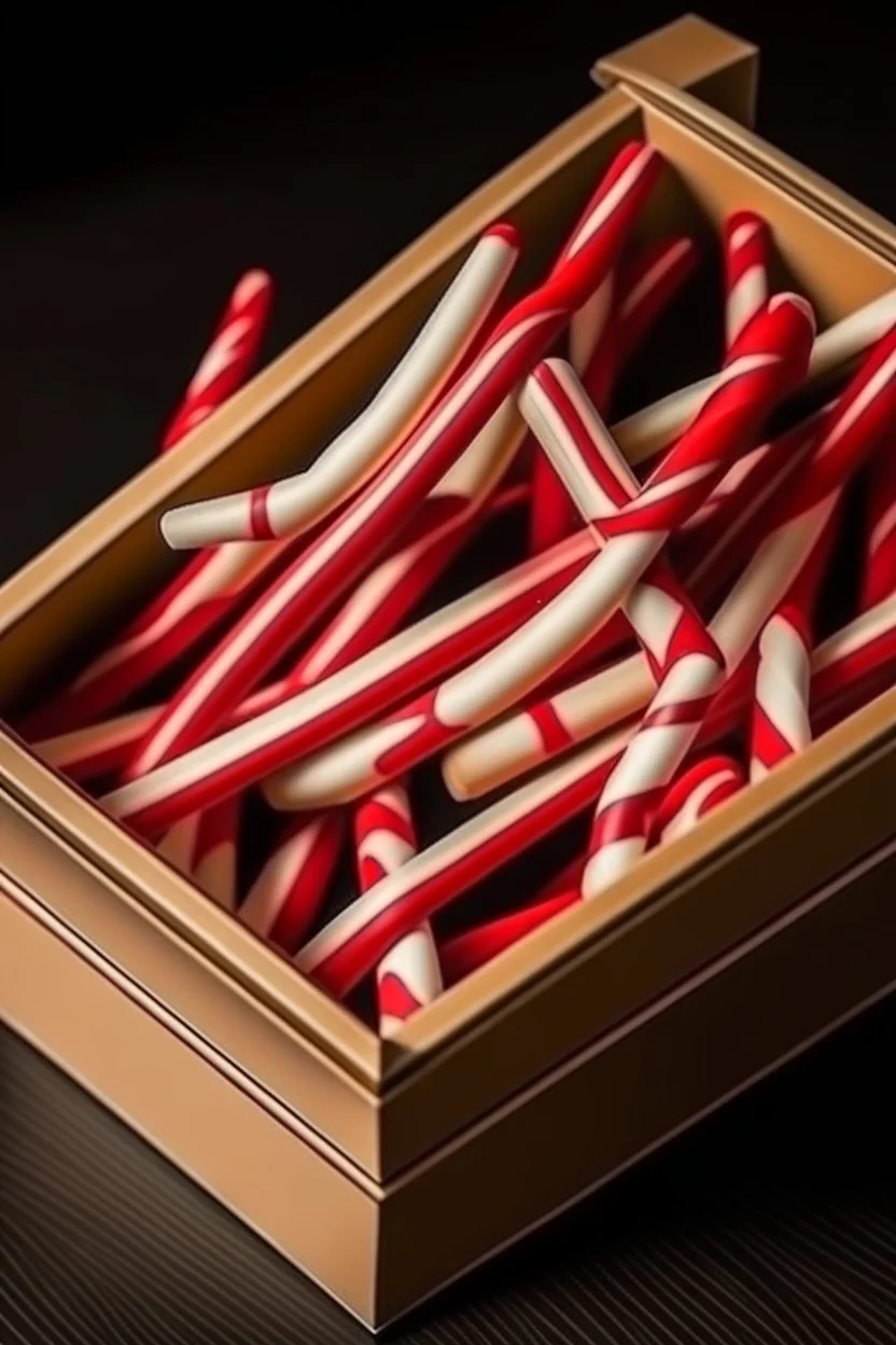 christmas candy canes in a box