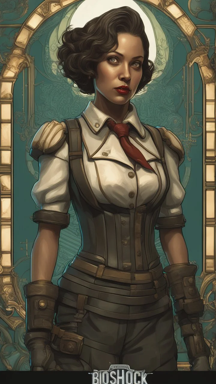 Yong Elizabeth in 8k bioshock artstyle, full body, intricate details, highly detailed, high details, detailed portrait, masterpiece,ultra detailed, ultra quality