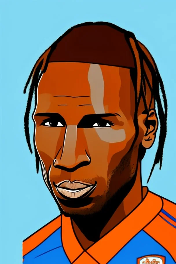 Didier Drogba Footballer ,cartoon 2d