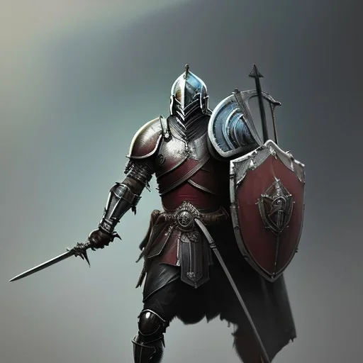 franz frazetta style, knight with sword and shield, dark soul like