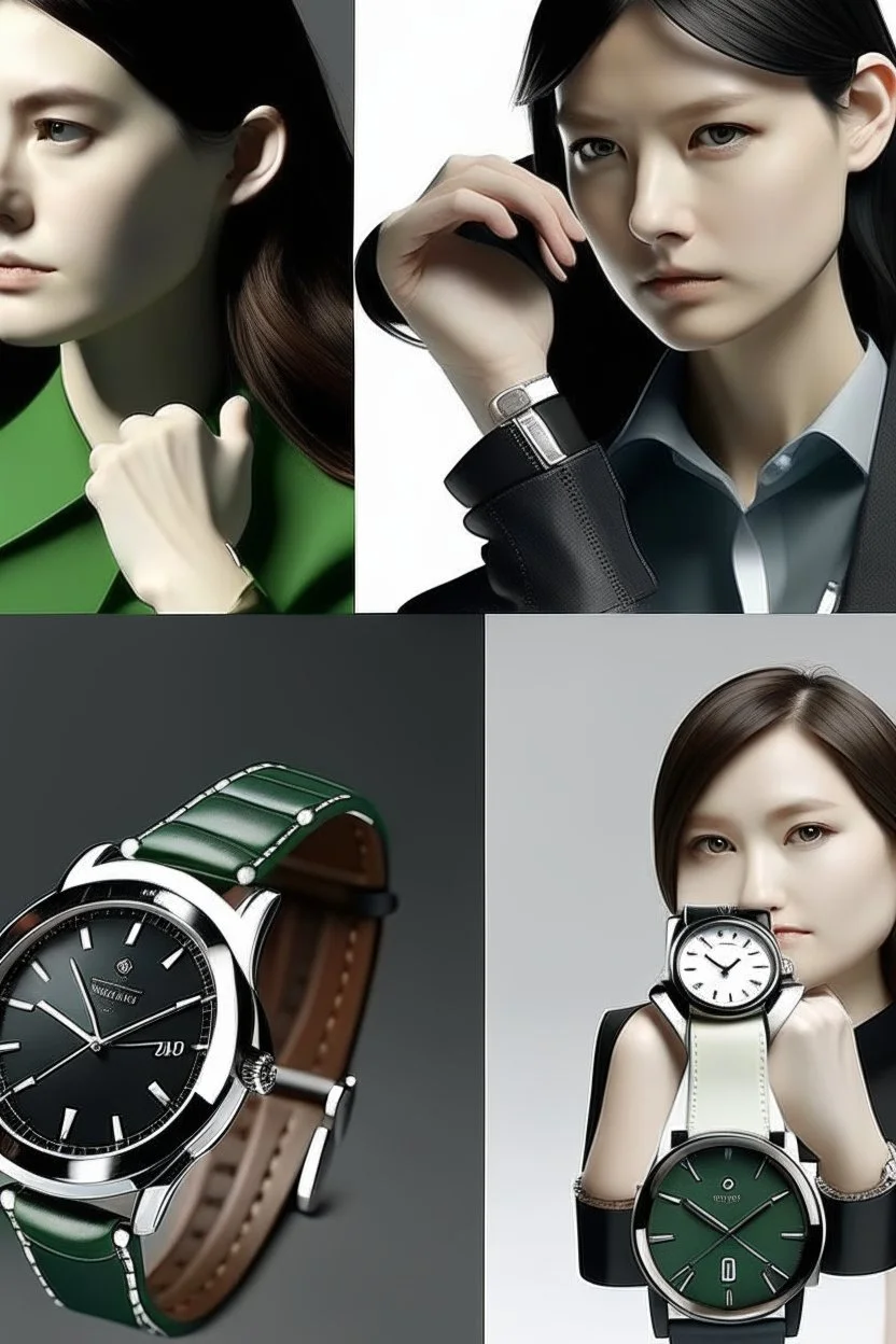 Create an image that simulates the perspective of wearing a 31mm watch on a wrist. Showcase the watch in different styles, demonstrating how it complements various outfits for both men and women.