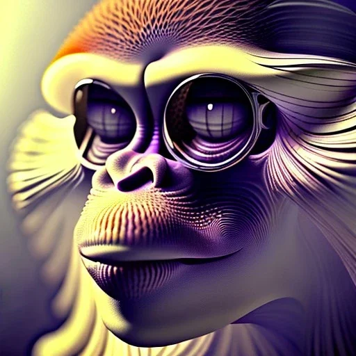 An ultra hd detailed painting of Disney Portrait of monky chilling out by android jones, earnst haeckel, james jean. behance contest winner, generative art, intricate patterns, fractalism, movie still, photorealistic