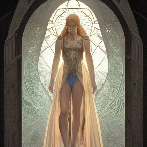 symmetry!! full body portrait!!!! of a beautiful!!!! germanic vestal sacral priest, pretty face, intricate, elegant, highly detailed, digital painting, artstation, concept art, smooth, sharp focus, illustration, art by artgerm and greg rutkowski and alphonse mucha, 8 k