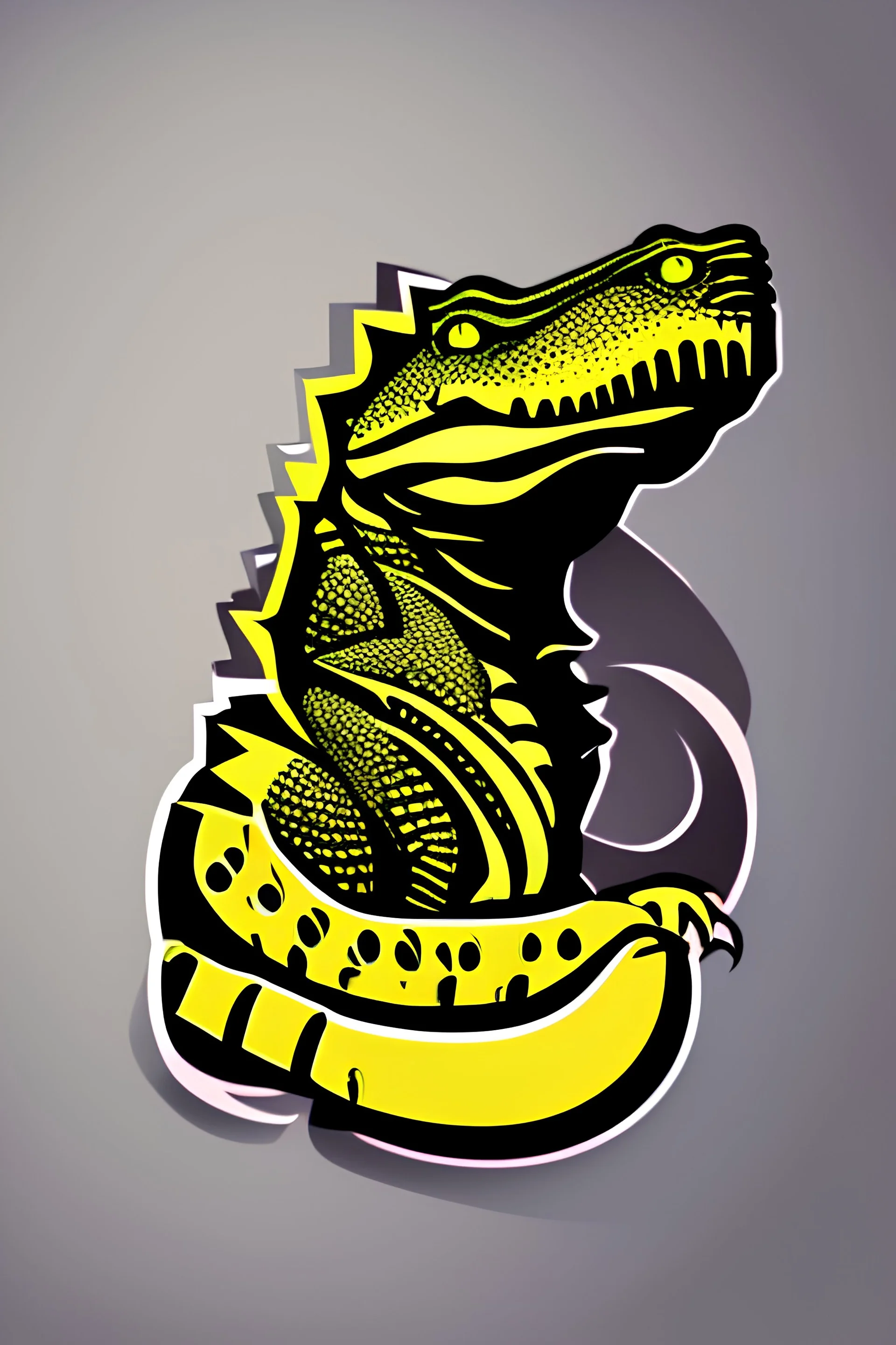 "Generate a vector art logo featuring a bold and fierce crocodile. Focus on the crocodile's distinct features and powerful presence. Utilize clean lines and striking colors to craft a logo that exudes strength and determination."