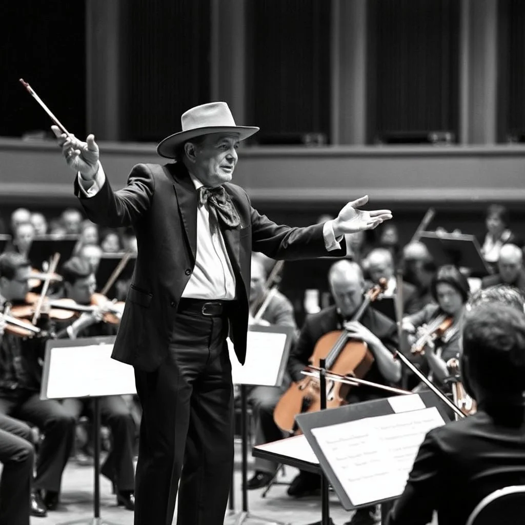 Crocodile Dundee conducts the National Orchestra of Australia