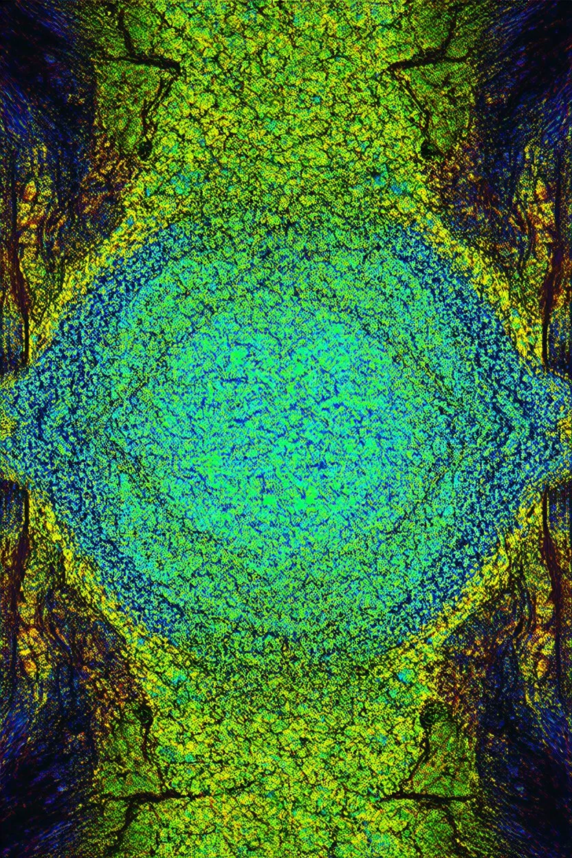 re-harmonization; surrealistic optical art; nature palette
