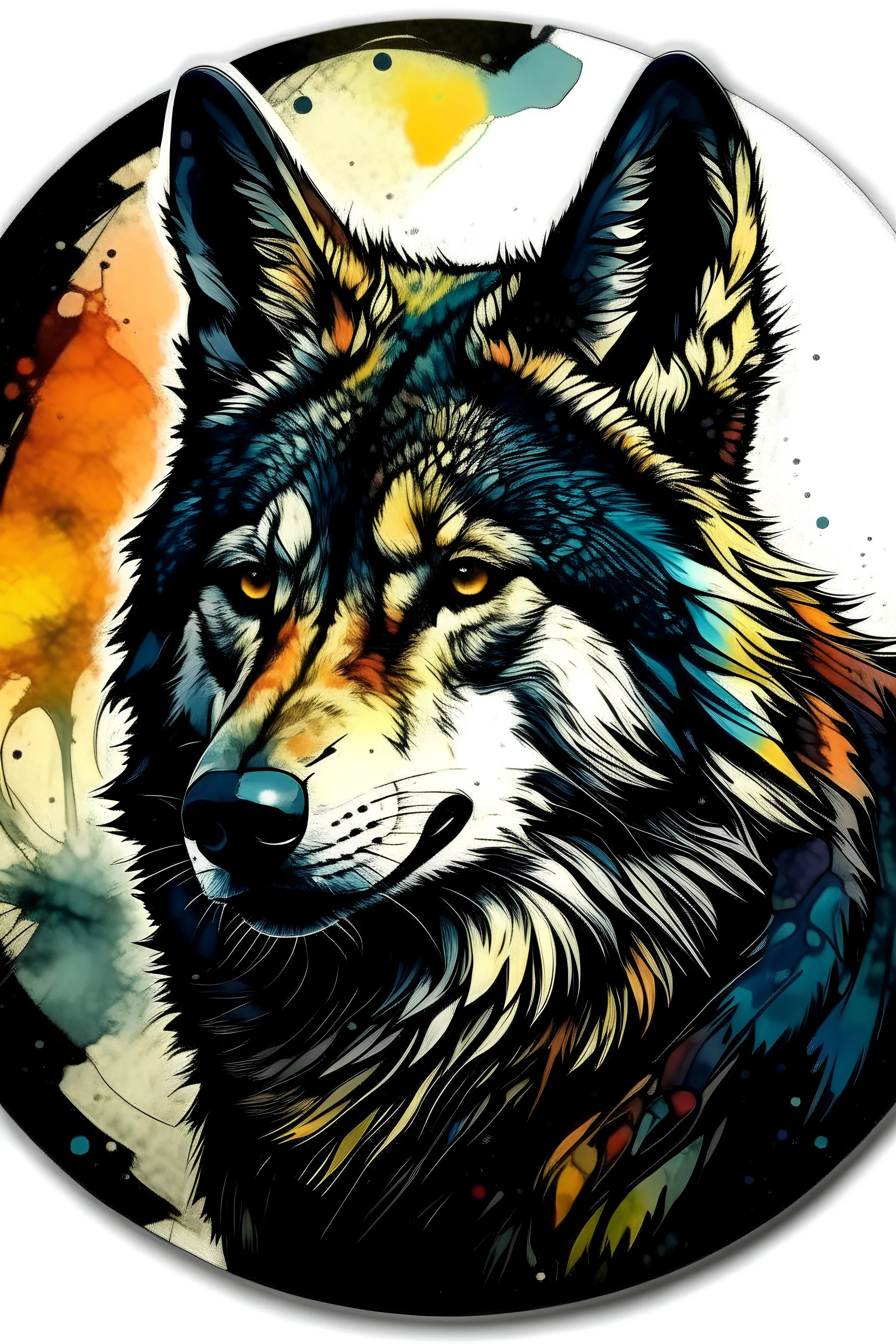 wolf art for background coin