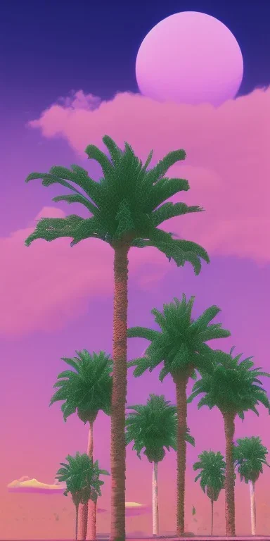 1980's aesthetic vaporwave Palm tree