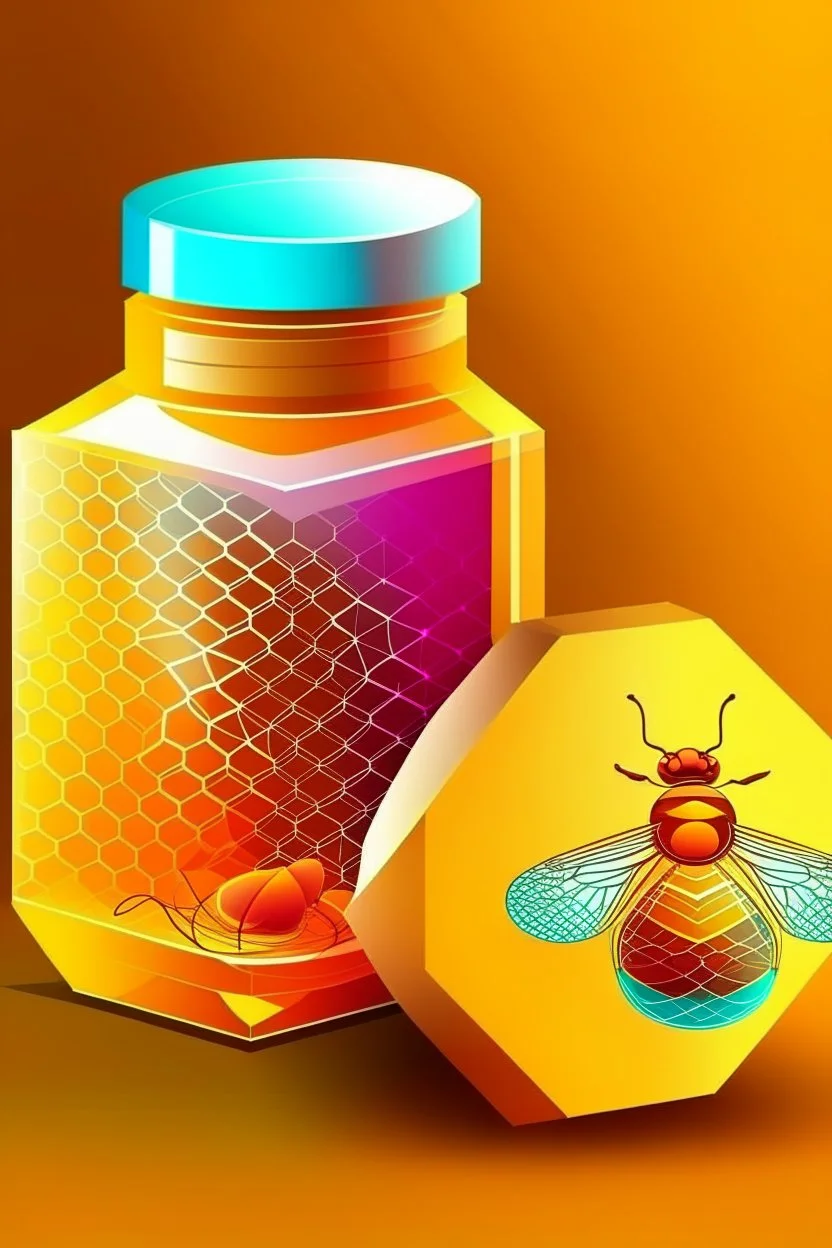 spa and beauty, honey bee, honeycomb, abstract colors on the packaging design template