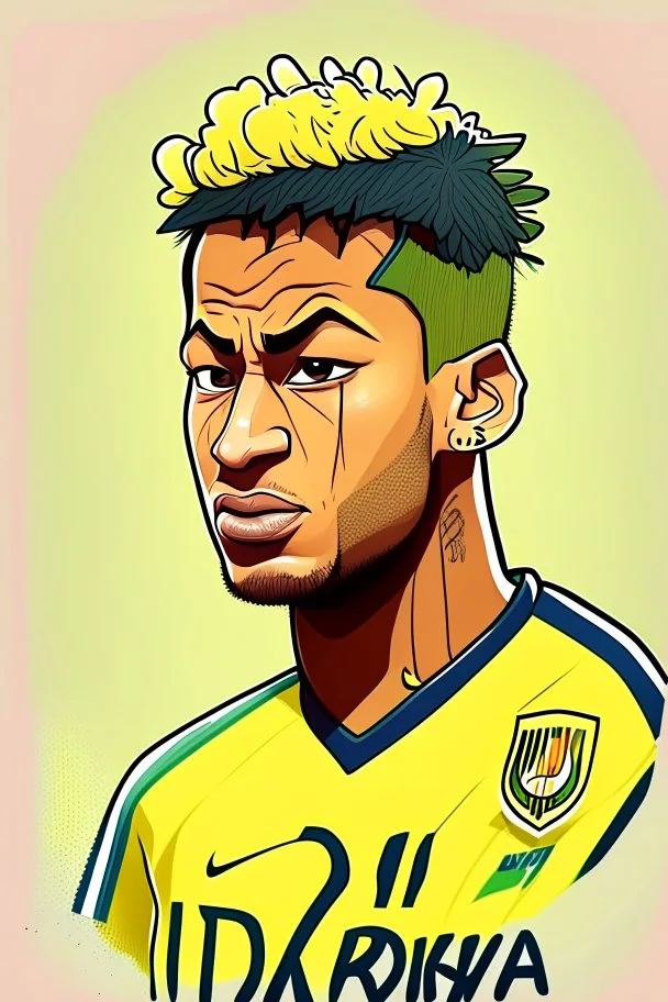 Neymar Brazilian football player. cartoon 2d