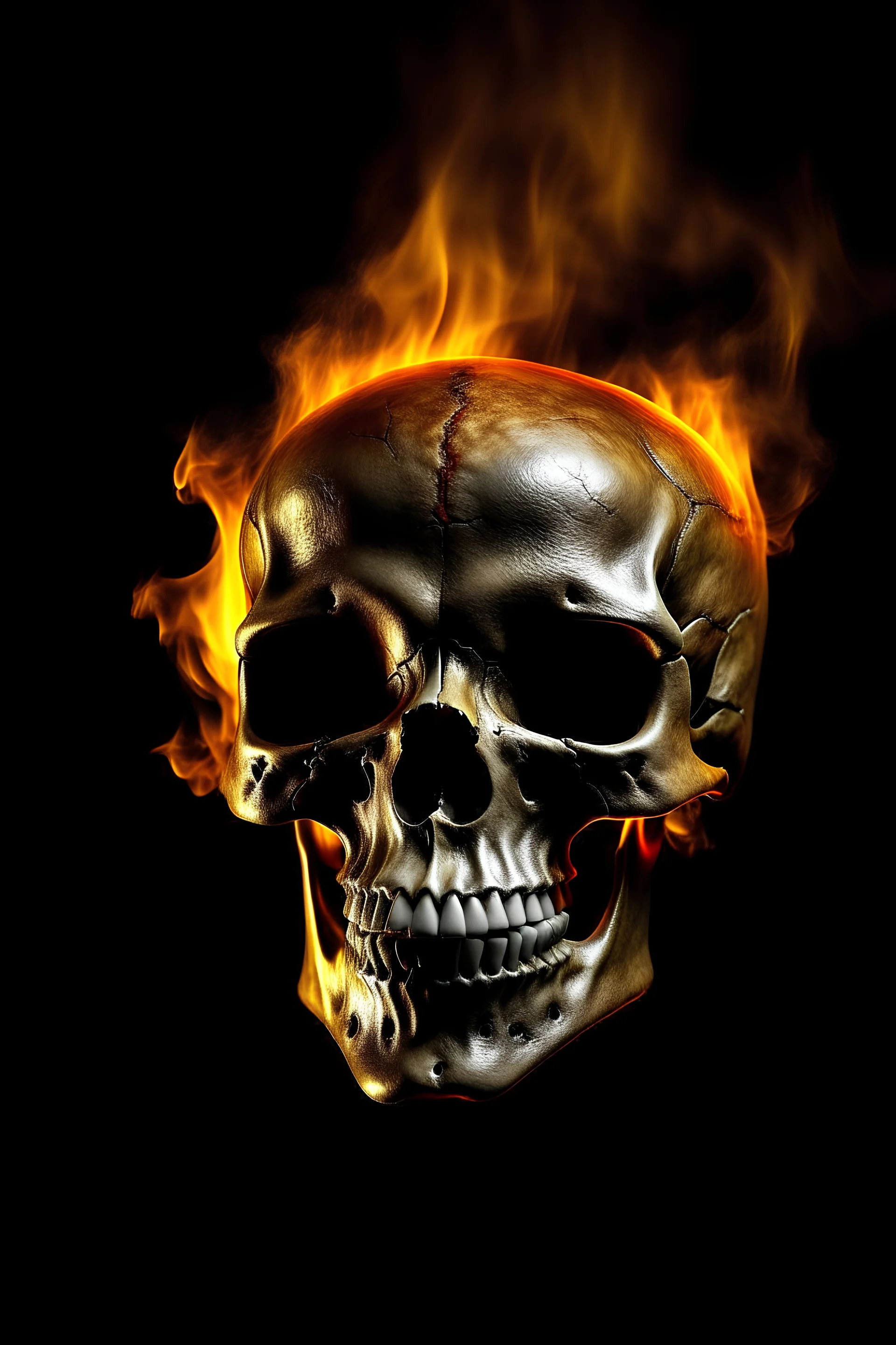 flaming skull