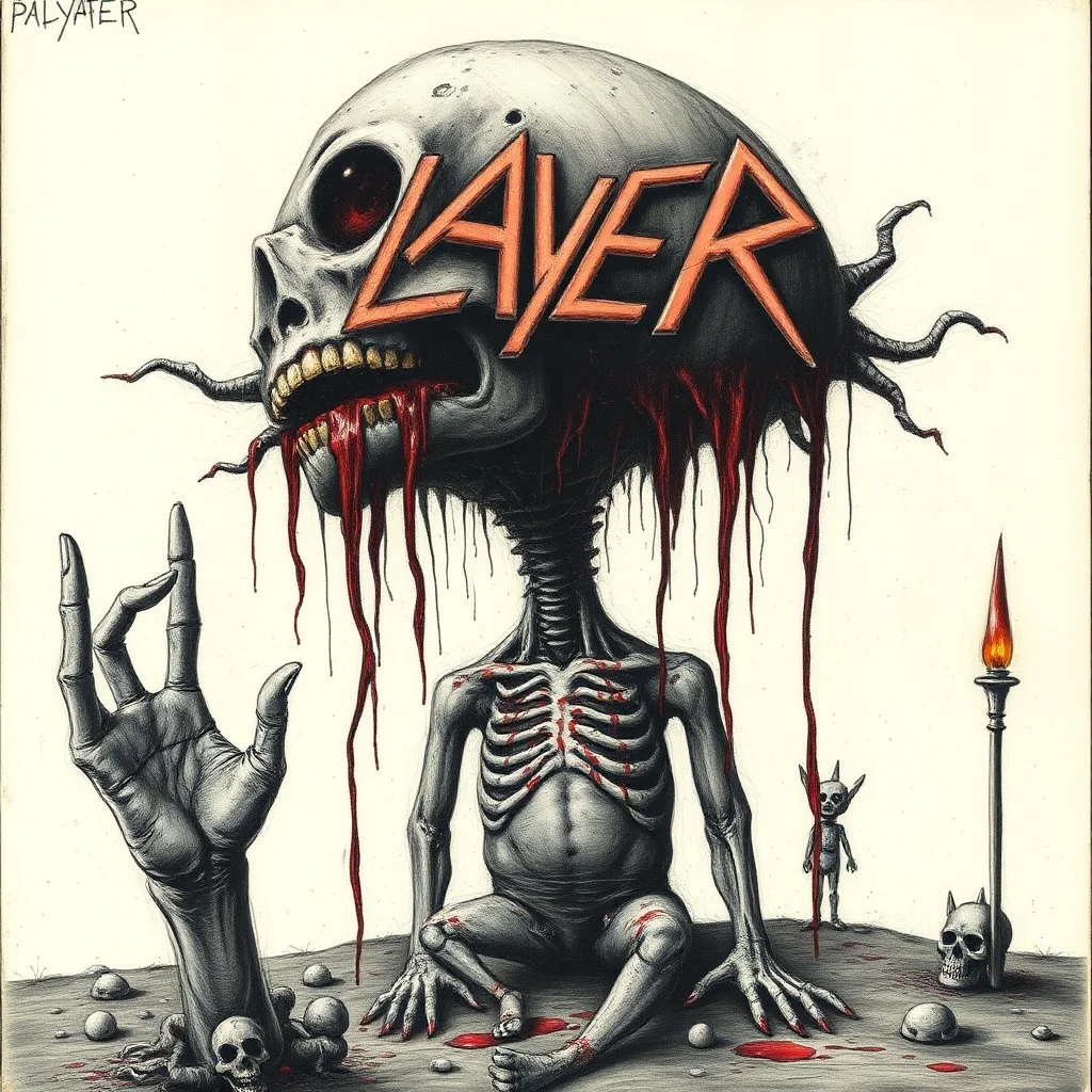 embalming horror tragedy of the commons, color pen illustration by Rufino Tamayo and Victor Pasmore, by Stephen Gammell, unbalanced, offset, non-symmetrical surreal horror, "Slayer" album cover, like a dead doll - like a dead toy, chaotic