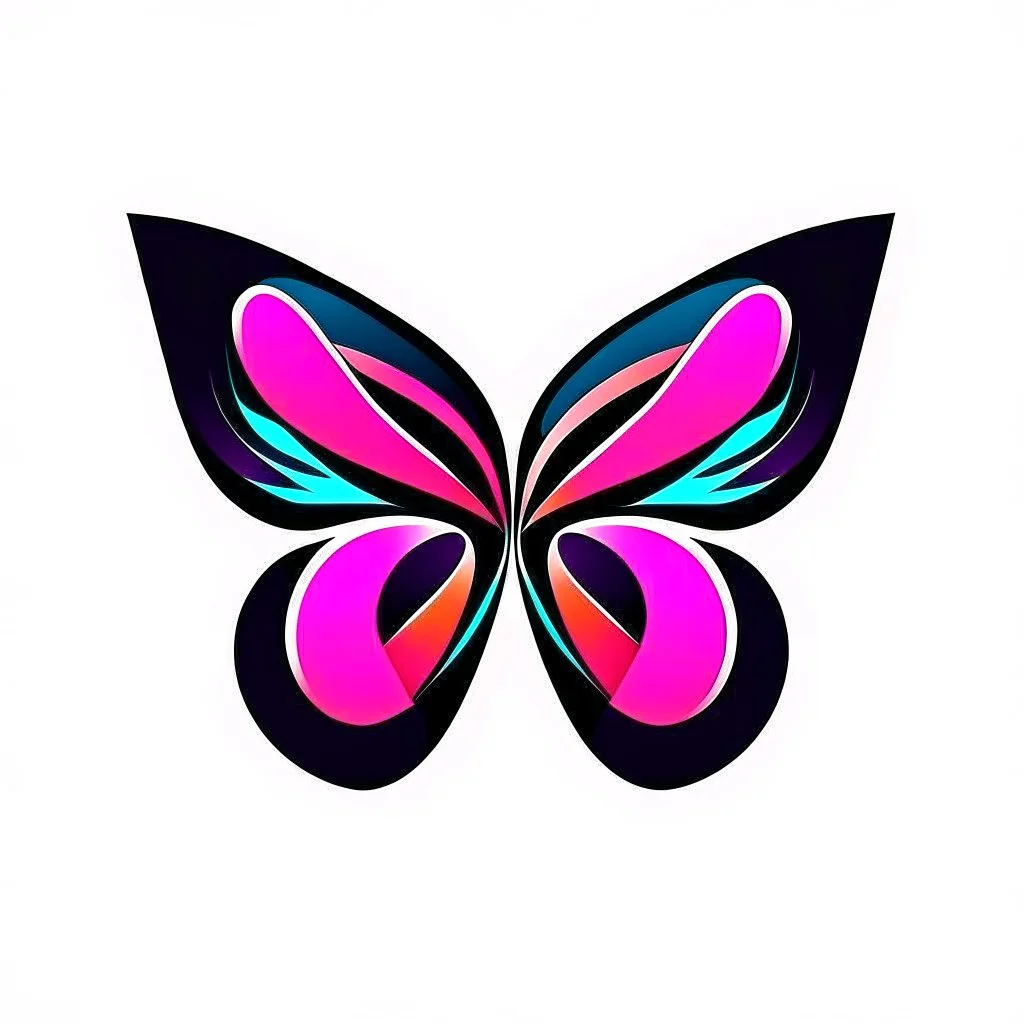 symetry!!, butterfly!!, logo, NFT, curves, lines, simple, gradient, creative