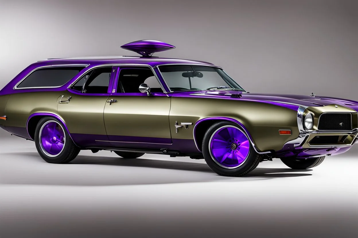 a military fighter jet station wagon hybrid purple paint job metallic