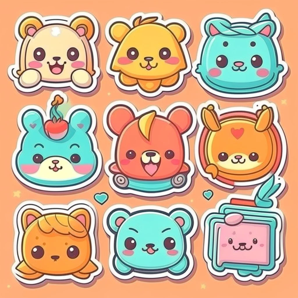 cute stickers templates