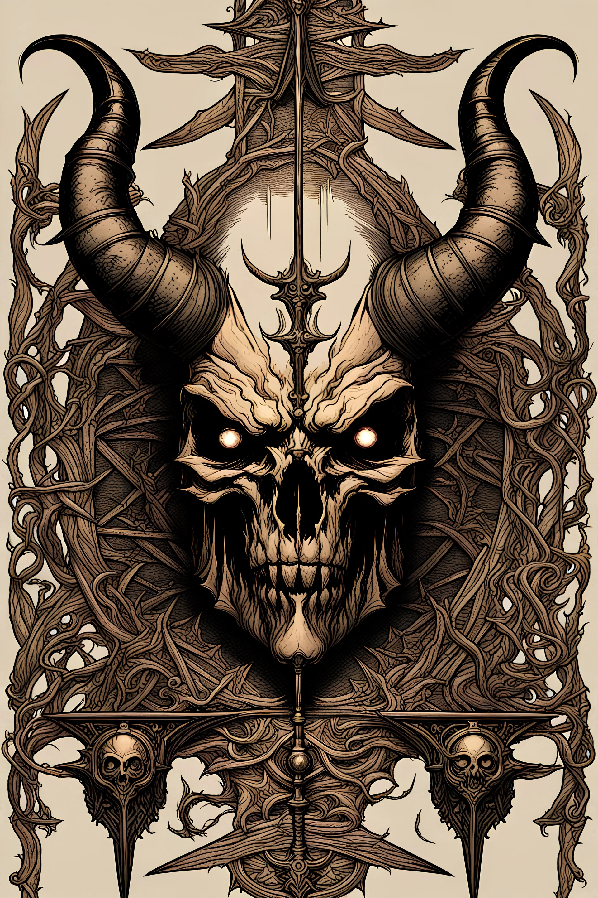 accult symbolic diablo 4 book cover without fonts