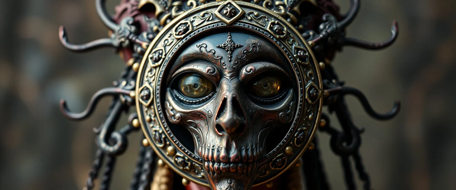 close up portrait of a voodoo double mirror soul gate oracle