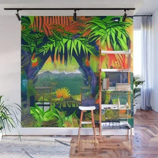 landscape mural alien jungle