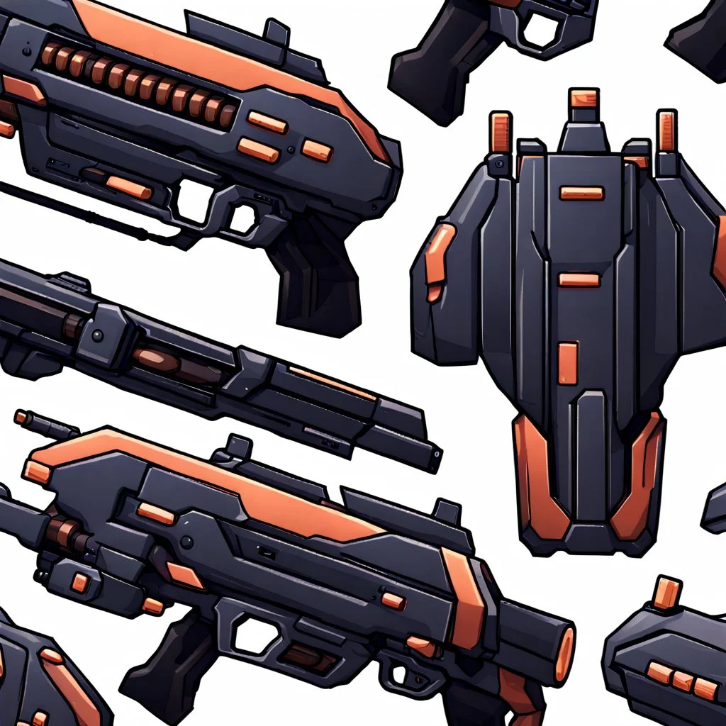 weapon for a videogame, sci-fi, ammo, futuristic