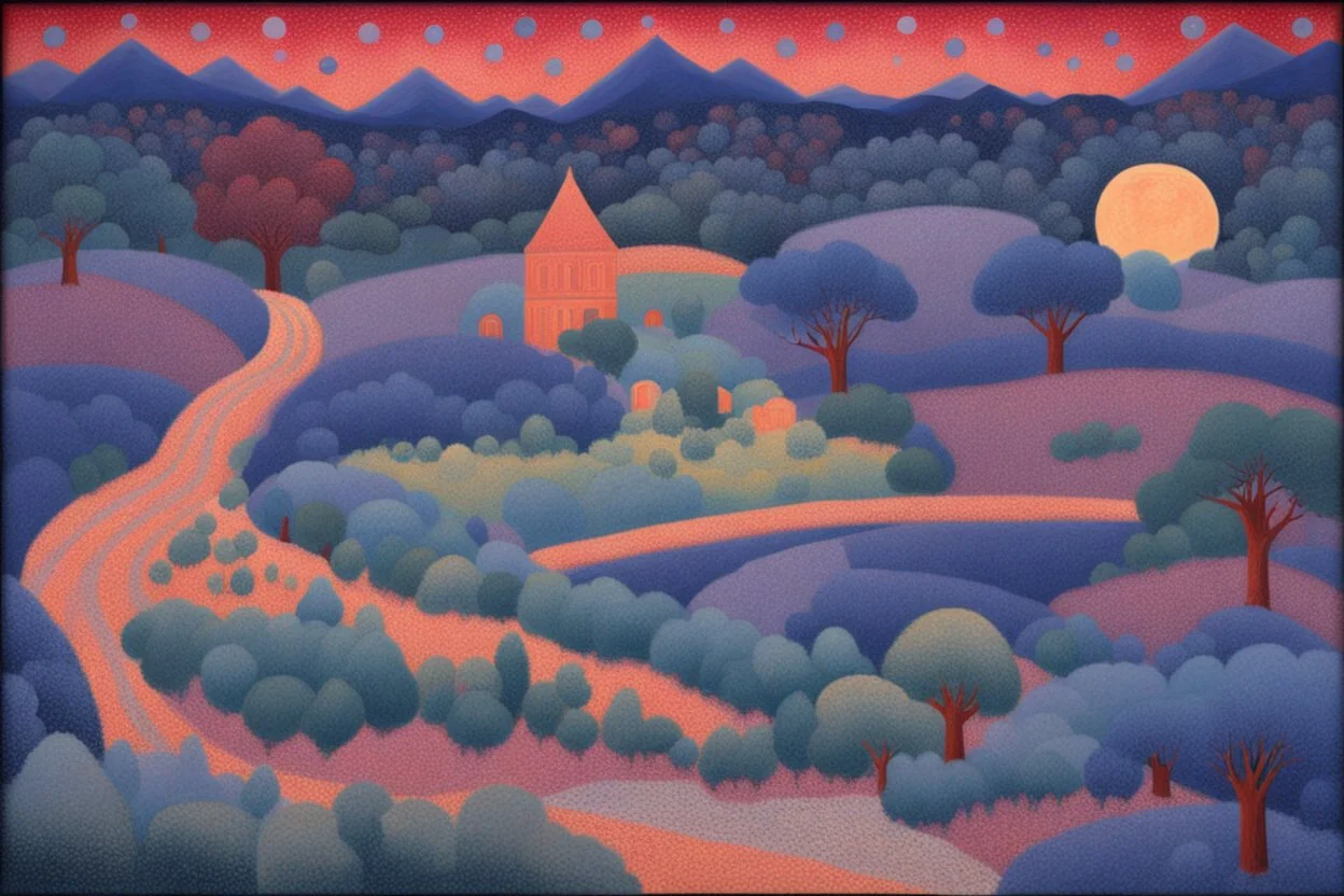 a noctilucent landscape by artist "Gino Severini",by artist "Betye Saar"