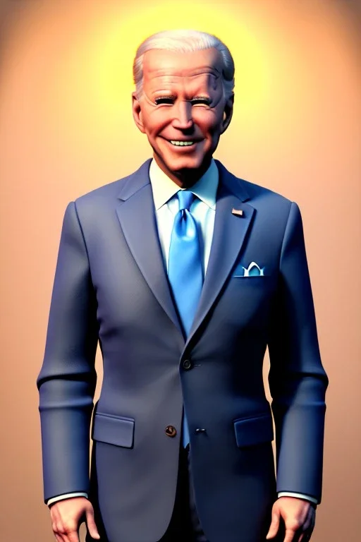 Waist up Portrait, joe Biden as muppet doll, Blue suit retro style, photo studio, blue background, unreal engine 5, concept art, art station, god lights, ray tracing, RTX, lumen lighting, ultra detail, volumetric lighting, 3d.