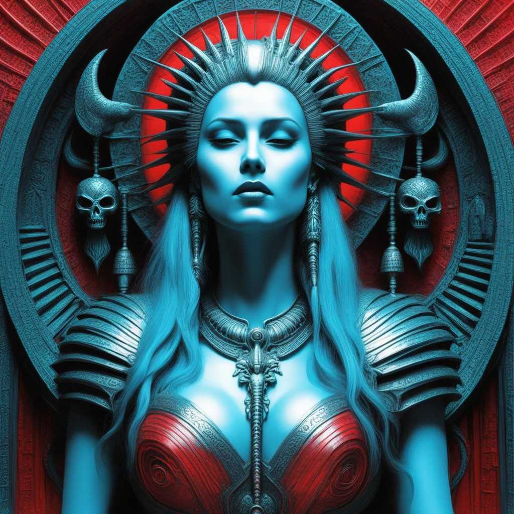 [3D anaglyph red-cyan glasses required for this art by H R Giger for Heavy Metal cover] Oh-oh-oh, oh-oh-oh-oh-oh-oh I'll never be Maria Magdalena (You're the creature of the night) Maria Magdalena (You're a victim of the fight) (You need love) Promise me delight