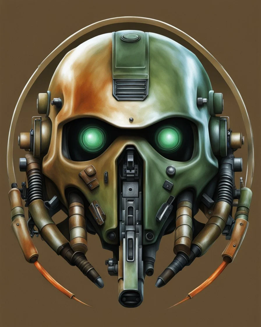 photorealistic, military cybernetics, weapons test, military colors, browns, beige, green, rust