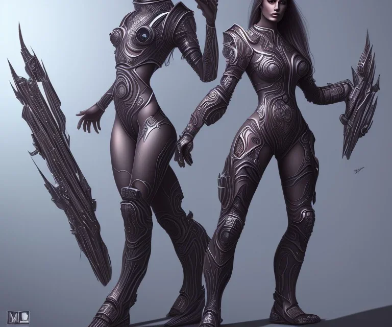 full body/alien warrior female