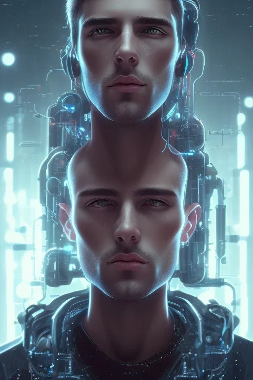 cyberpunk, head, men, portrai