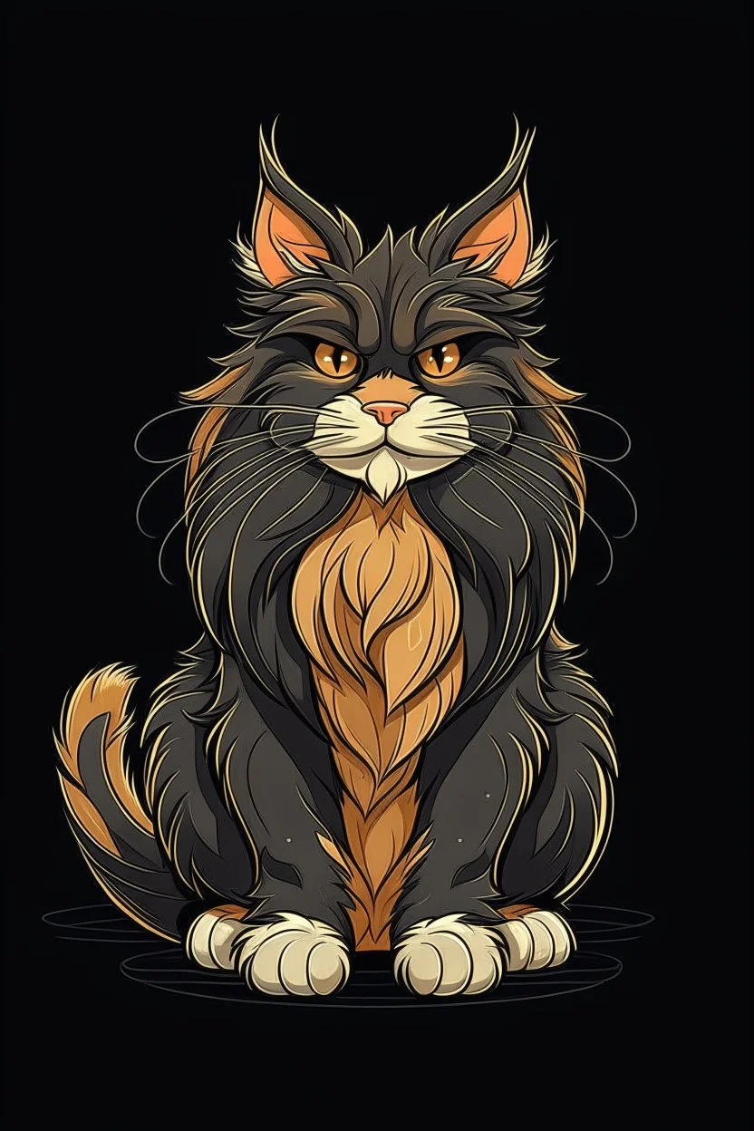 cartoon maine coon cat