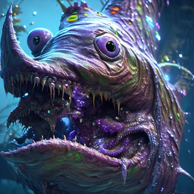 fluid ink angler fish creature, unreal engine 5, 8k resolution, photorealistic, ultra detailed