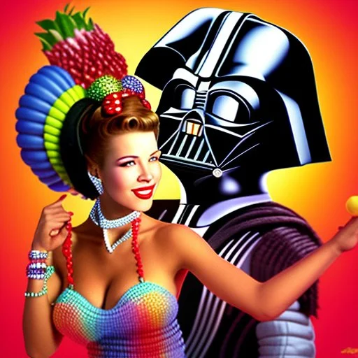 Carmen Miranda dancing with Darth Vader