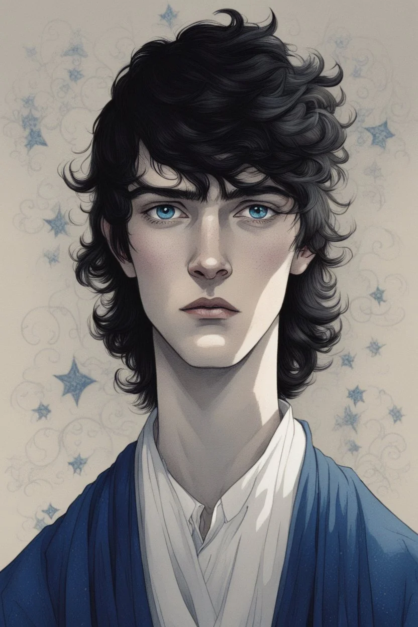 black hair freckles blue eyes young wizard beardsley